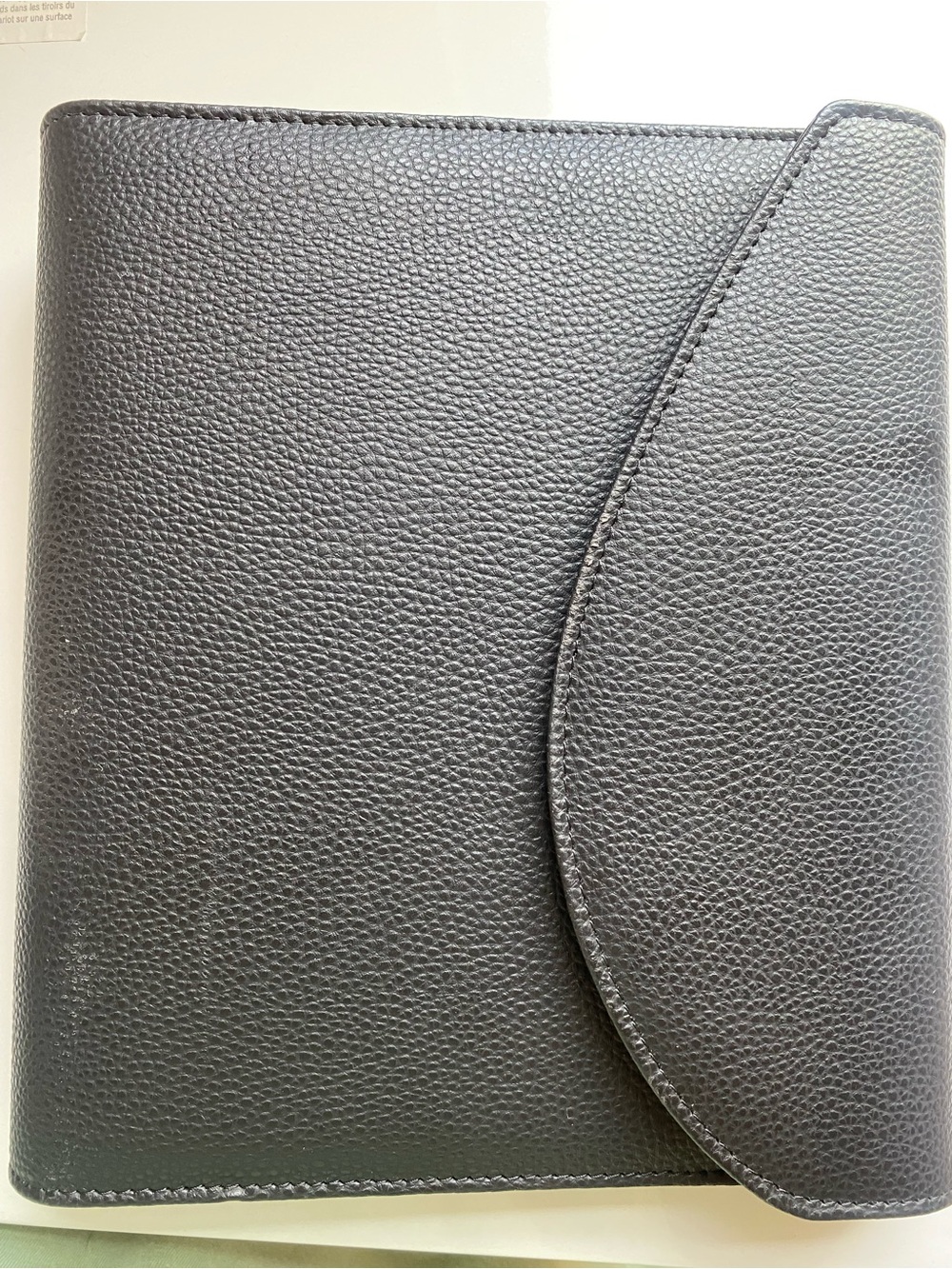 A5 Black Pebble Began Leather Binder